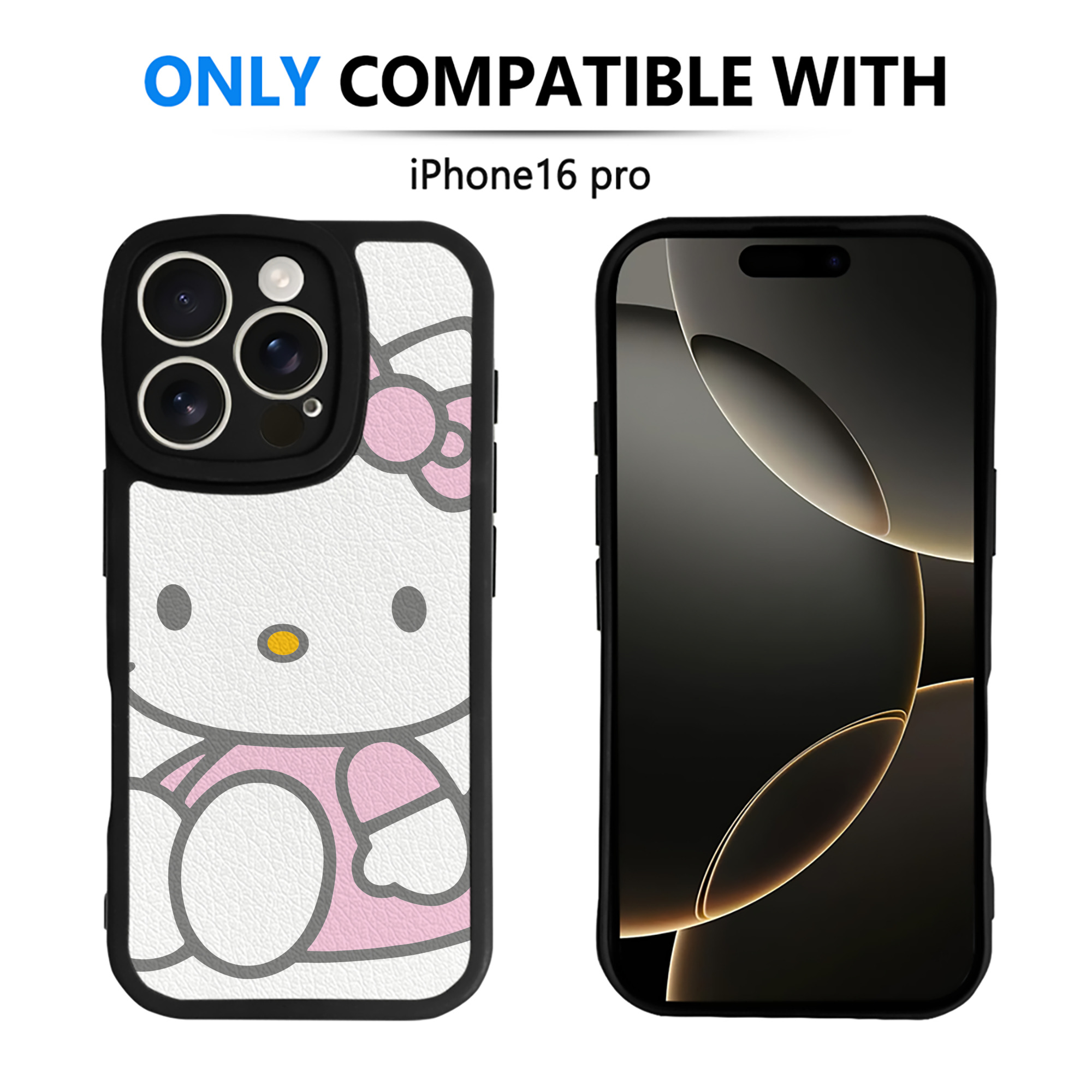 （画像用） Hello Kitty ハローキティ 【iPhone 16シリーズ対応】シリコンスマホケース（レザー調） 材質：シリコン